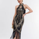 Art Deco Fringe Trim Flapper Dress