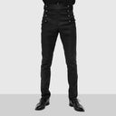 Men's White Victorian Ruffle Shirt & Black Pants Costume Set