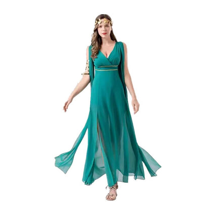 Greek Goddess Costume Green Maxi Dress