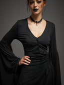 Women's Gothic Skeleton Bodysuit 3-Piece Halloween Costume Set