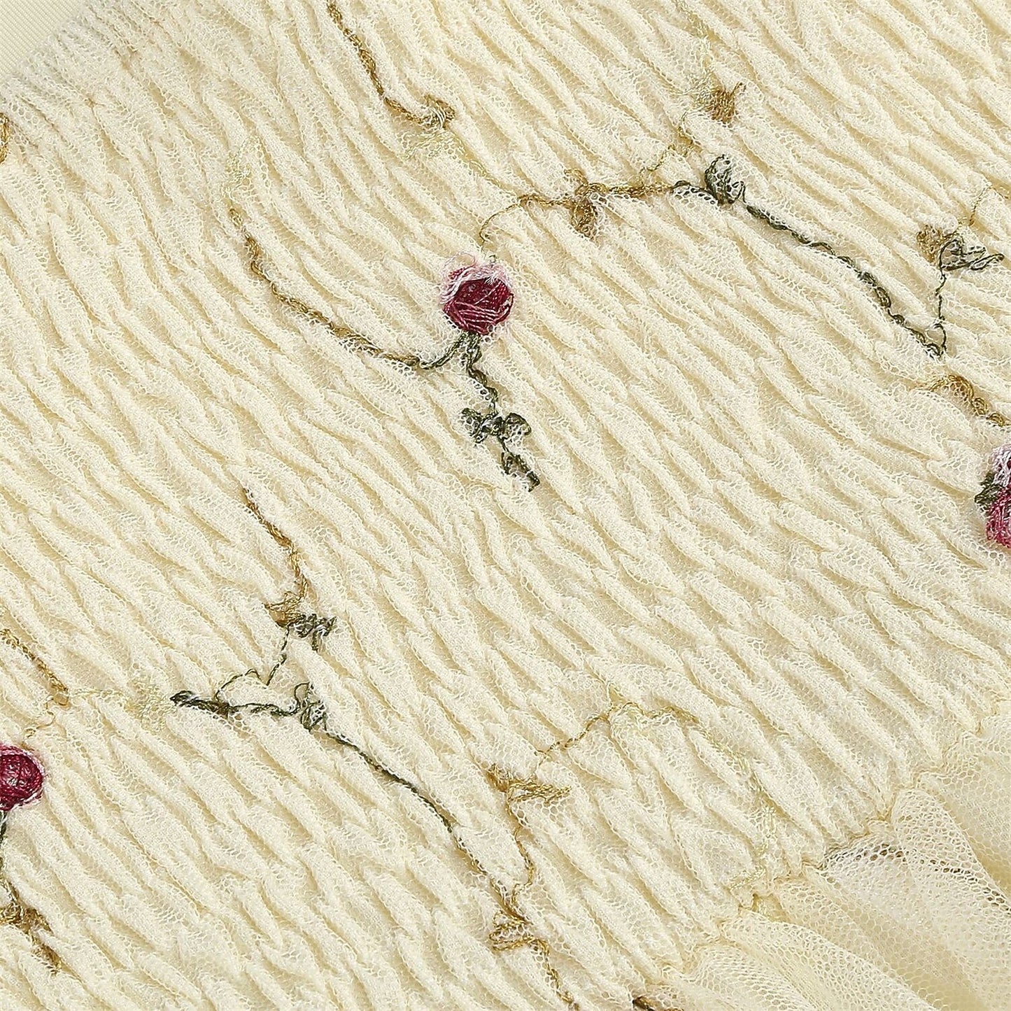 Embroidered Tie Strap Midi Dress