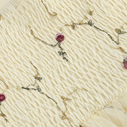 Embroidered Tie Strap Midi Dress