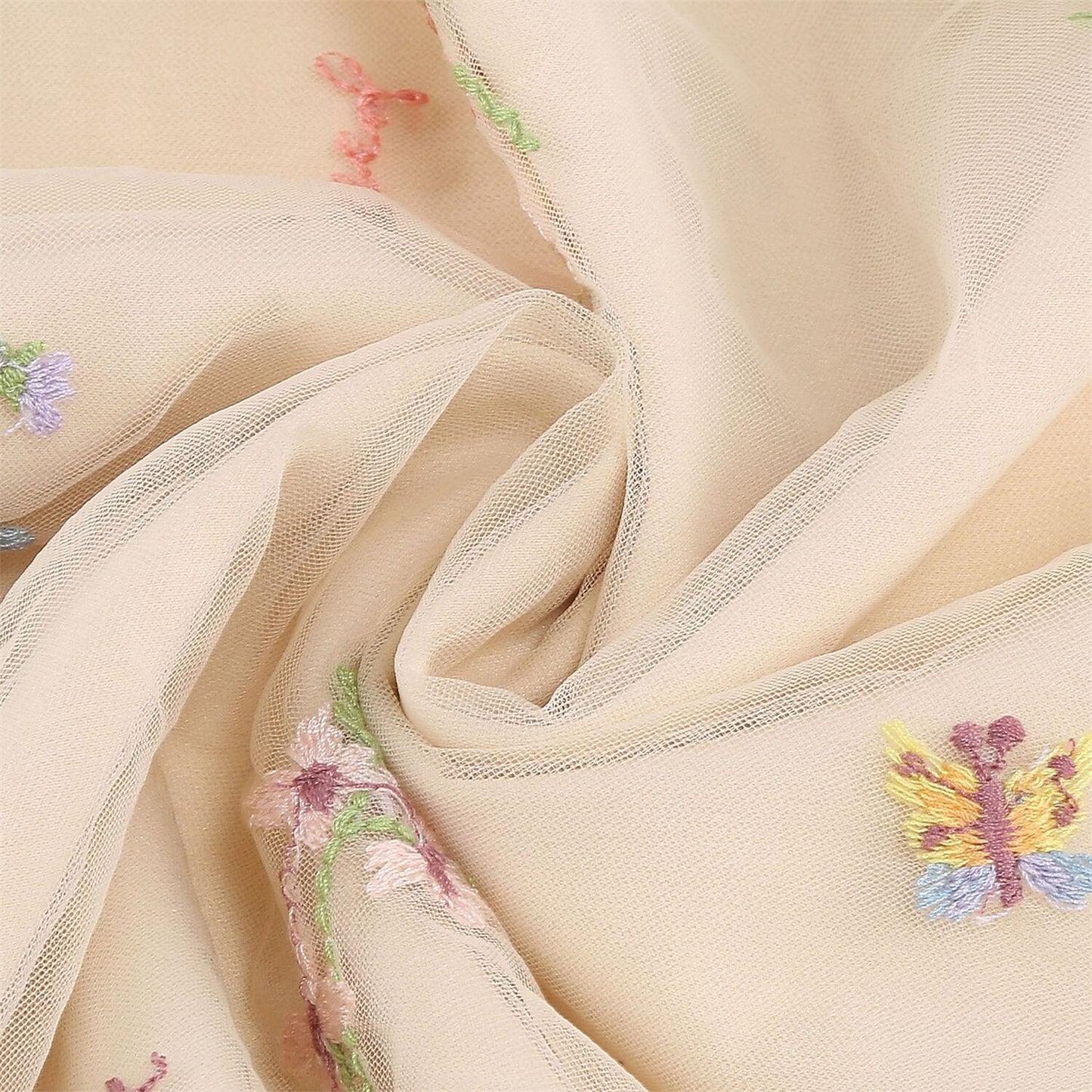 Floral Embroidered V-Neck Midi Dress