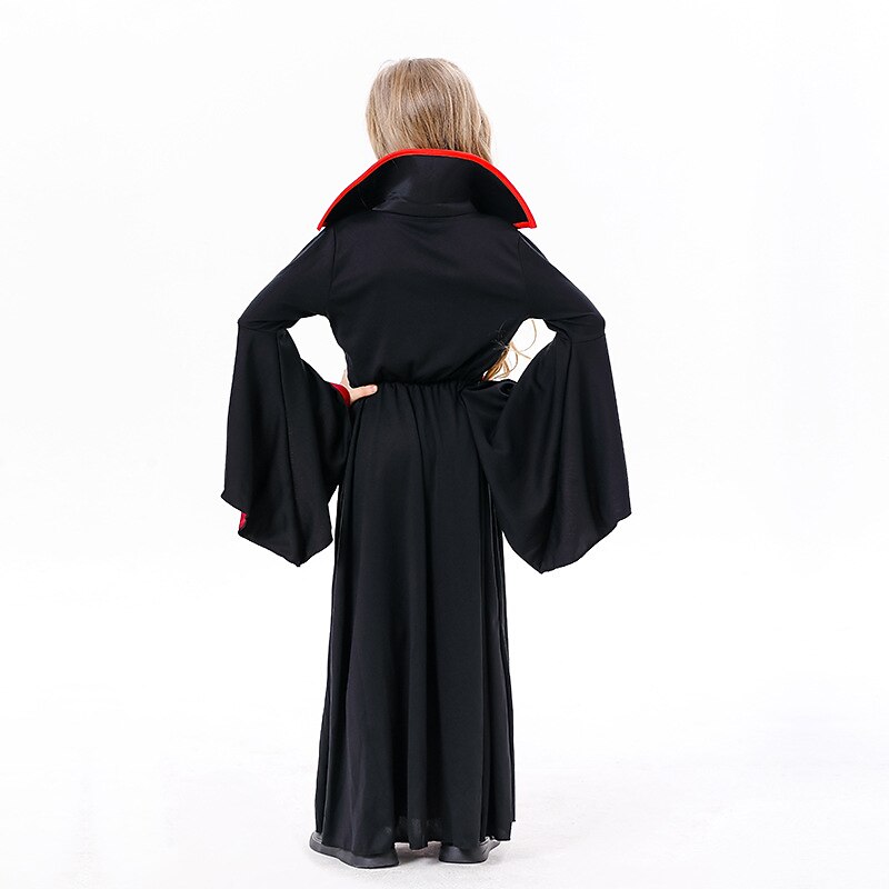 Gothic Long Sleeve Black Red Vampire Dress