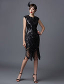 Art Deco Sequin Tassel Flapper Cocktail Dress