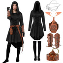 Women's Olive Green Hooded Elf Ranger LARP Costume Set