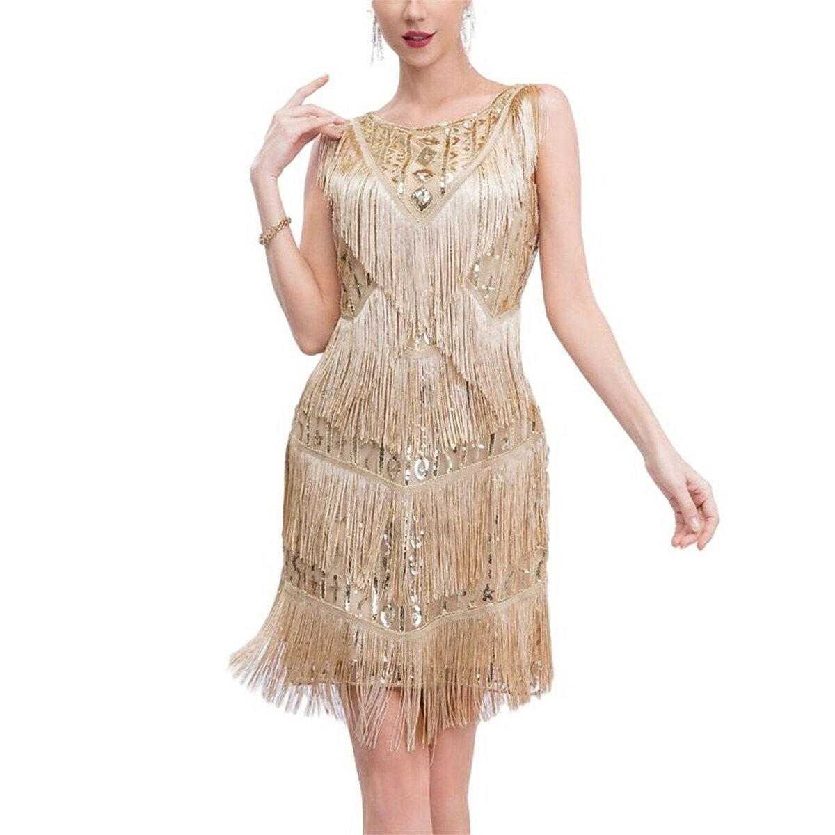 Sequin Flapper  Dress with Accessories Set