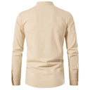 Men's Beige Medieval Tunic & Rust Brown Pants Costume Set