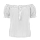 Renaissance Crew Neck Off Shoulder Lace-up Tops - Retrorobe