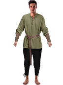 Pirate & Viking Style Outfit Set: Shirt, Pants, Waist Belt - Retrorobe
