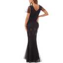 Vestido Art Deco negro con cuentas
