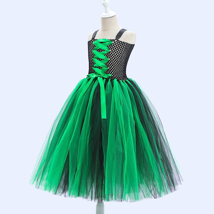 Witch Halloween Green Dress Costume