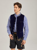 Men's Blue Bavarian Oktoberfest Velvet Vest
