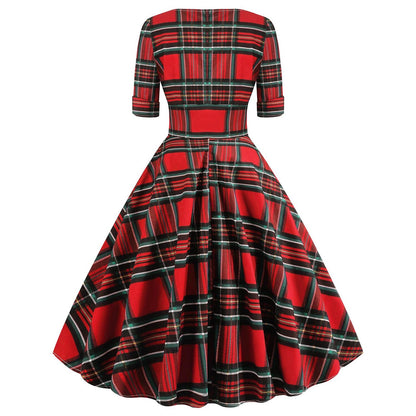 Christmas Plaid A-Line Dress
