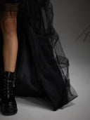 Women's Gothic High-Low Ruffle Tulle Halloween Skirt