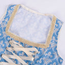 Oktoberfest Costume Blue Dirndl Dress with Blouse and Lace Apron - Retrorobe