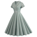 Mist Plaid Grace Midi Dress