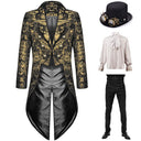 Men's Black & Gold Steampunk Tailcoat Costume Set