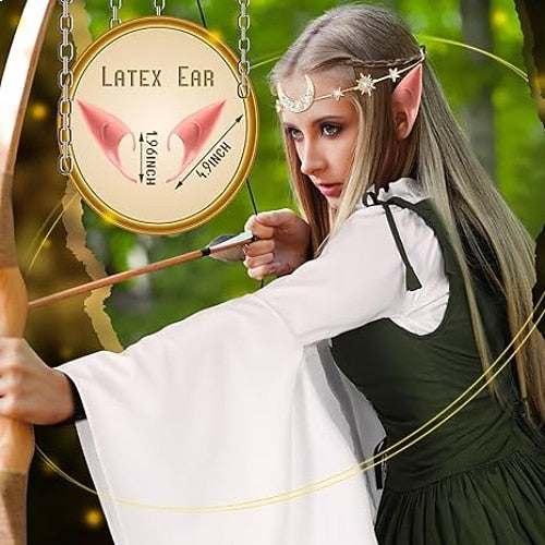 Medieval Fairy Dress Set with Headpiece Ear Accessories