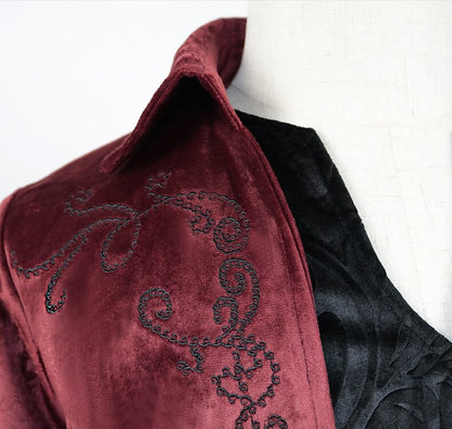 Men's Retro Vintage Steampunk Embroidered Tailcoat