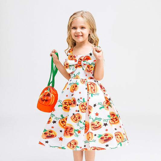 Kids' Witch Pumpkin Dress Costume