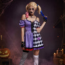 Women's Purple Diamond Jester Halloween Costume Dress