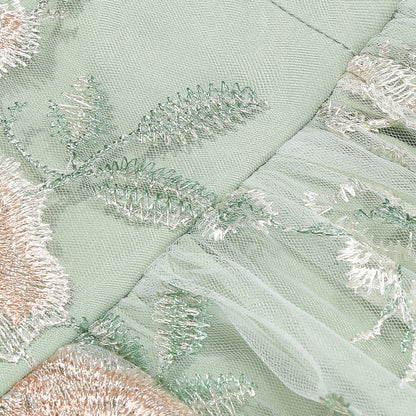 Floral Embroidered Sweetheart Midi Dress