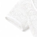Women’s Oktoberfest White V-Neck Lace Cropped Dirndl Blouse