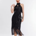 Art Deco Fringe Trim Flapper Dress