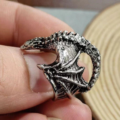 2 PCS Viking Style Dragon Alloy Rings