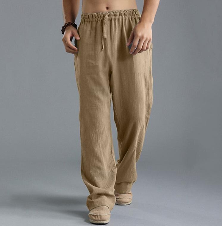 Classic Medieval Straight Leg Cotton Linen Trouser - Retrorobe