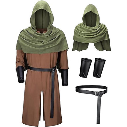 Medieval Knight RangerShawls Tunic Set with Belt Arm Bracer