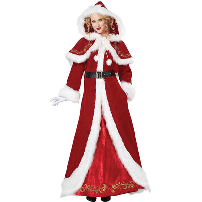 Regal Mrs. Claus Holiday Gown