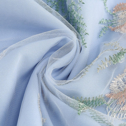 Floral Embroidered Sweetheart Midi Dress