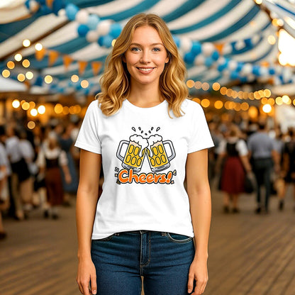 Damen Oktoberfest Cheers Bier Grafik T-shirt