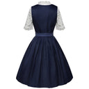 Oktoberfest Bavarian Dirndl Dress with Apron and Lace Blouse - Retrorobe