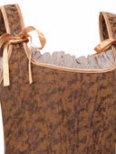 Brown Renaissance Tie-Shoulder Corset Vest