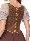 Brown Renaissance Tie-Shoulder Corset Vest