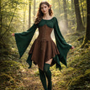Conjunto de vestido de hada medieval con accesorios para la cabeza