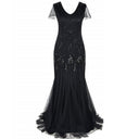 Vestido Art Deco negro con cuentas