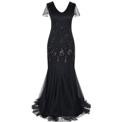 Black Maxi Sequin Evening Gown
