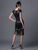 Art Deco Sequin Tassel Flapper Cocktail Dress