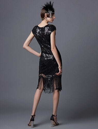 Art Deco Sequin Tassel Flapper Cocktail Dress
