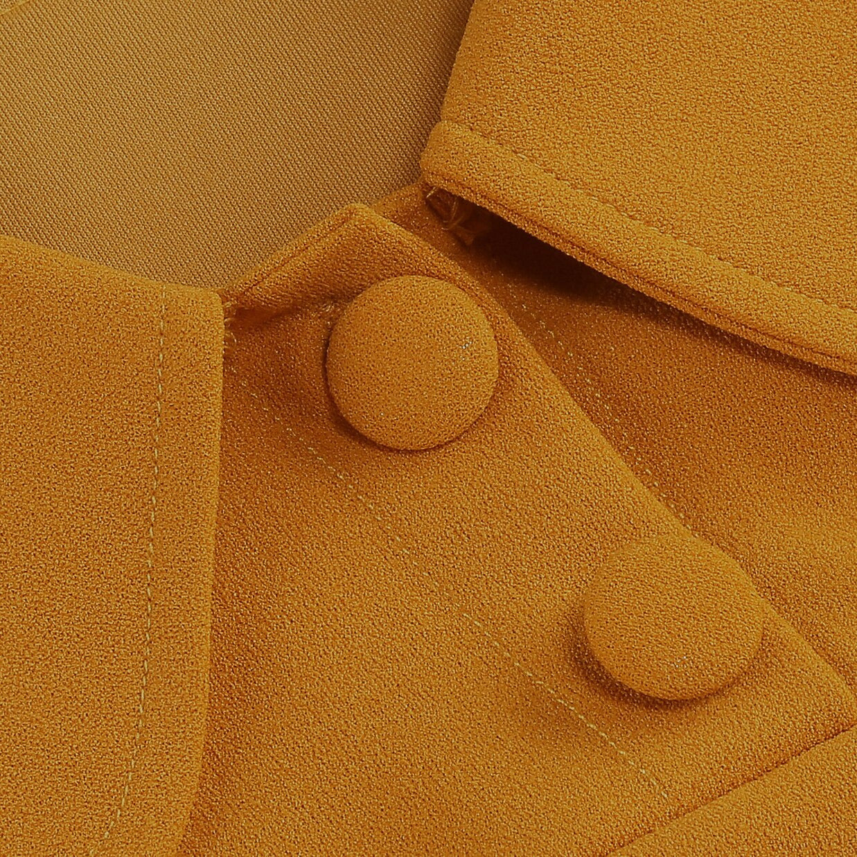 Women's 1950s Solid Color Peter Pan Collar Long Sleeve Flare Dress