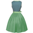 Oktoberfest Green Embroidered Dirndl Dress with Lace Apron - Retrorobe