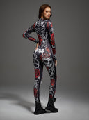 Women's Gothic Skeleton Bodysuit 3-Piece Halloween Costume Set