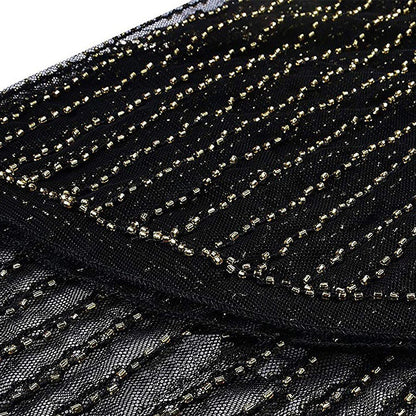 Art Deco V-Neck Flapper Dress with Accessories Set