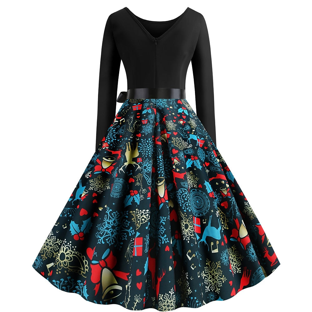 Xmas Fit & Flare A-Line Dress