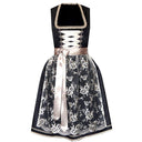 Oktoberfest Black Dirndl with Lace Apron - Retrorobe