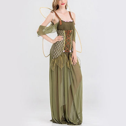 Medieval Fairy Floor Length Dress with Accessories